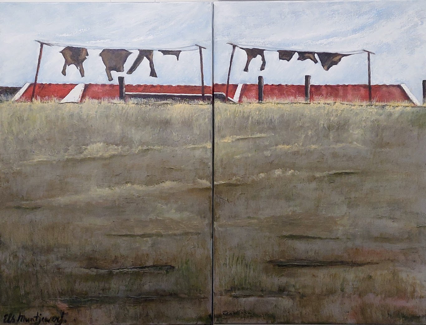 'Hargervaart, olieverf op doek -2024- 2 x  80 x 60 cm.